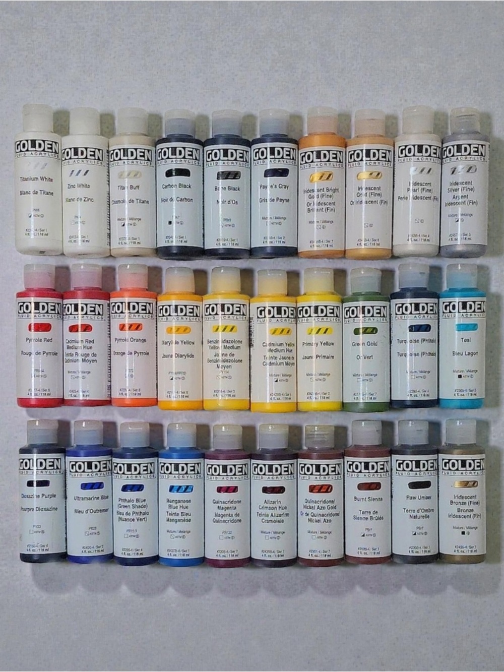 New Fluid Acrylic Paint, 30- 4 fl oz Bottles, Paint Supplies Artist Paint